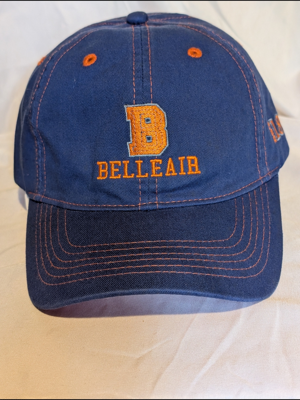Belleair Embroidered 'B' Cap in Navy and Orange